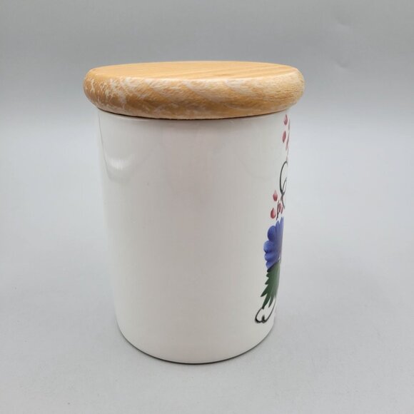 Portmeirion Welsh Dresser Hand-Painted Ceramic Jar With Wooden Lid Britain - Picture 4 of 8